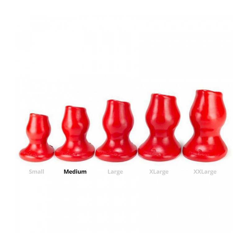Oxballs Plug Tunnel Pig-Hole rouge Medium - 8 x 5.5 cm